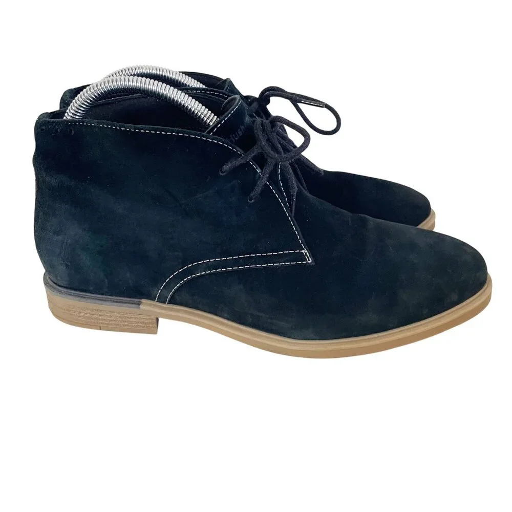 Hush Puppies Bailey Women's Chukka Ankle Boots Black Suede Size 11 Lace Up